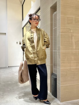 「アイテム（MA-1）」を使った、miyakoshi＿87さん（レディース・158cm）の秋コーディネート