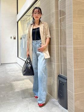 「アイテム（トートバッグ）」を使った、miyakoshi＿87さん（レディース・158cm）の夏コーディネート