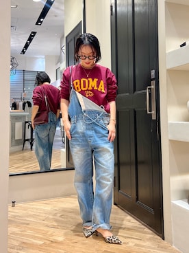 「アイテム（つなぎ/オールインワン）」を使った、miyakoshi＿87さん（レディース・158cm）の秋コーディネート