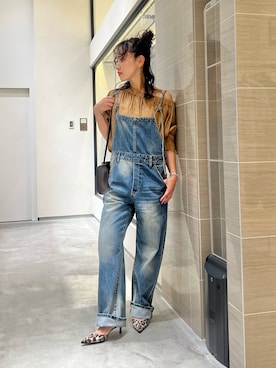「アイテム（オールインワン・サロペット）」を使った、miyakoshi＿87さん（レディース・158cm）の夏コーディネート