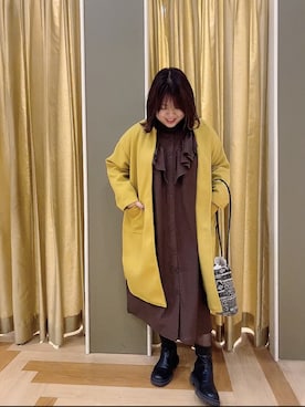 「ぽっちゃりコーデ」｜「アイテム（その他アウター）」を使った、Satsuki❤︎❤︎さん（レディース・159cm）の冬コーディネート