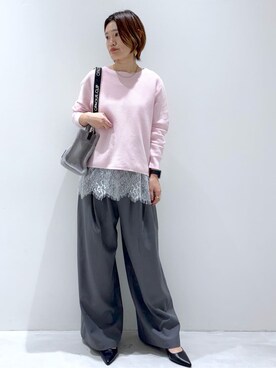 「THE SHOP TK （ザ ショップ ティーケー ）の◆イカリドット半袖シャツ（シャツ/ブラウス、ブルー系）」を使った、kojiさん（レディース・162cm）の春コーディネート