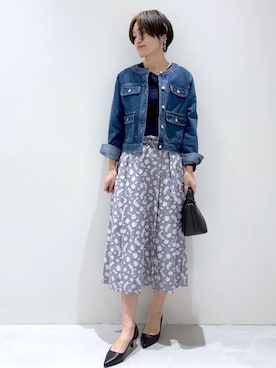 「THE SHOP TK （ザ ショップ ティーケー ）の◆イカリドット半袖シャツ（シャツ/ブラウス、ブルー系）」を使った、kojiさん（レディース・162cm）の春コーディネート