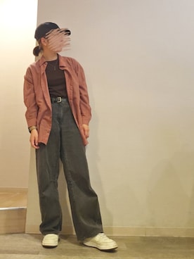 「GU（ジーユー）のアイテム（キャップ）」を使った、R!◎N.さん（レディース・156cm）の秋コーディネート