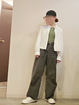 「GU（ジーユー）のアイテム（キャップ）」を使った、R!◎N.さん（レディース・156cm）の秋コーディネート