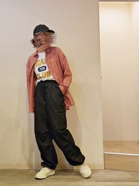 「GU（ジーユー）のアイテム（キャップ）」を使った、R!◎N.さん（レディース・156cm）の夏コーディネート