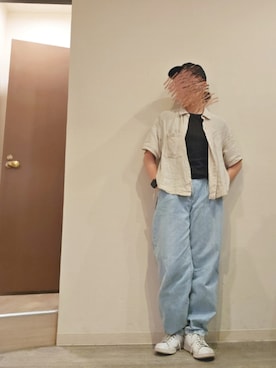 「黒」｜「アイテム（帽子）」を使った、R!◎N.さん（レディース・156cm）の夏コーディネート