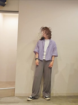 「グレーパンツ」｜R!◎N.さん（レディース・156cm）の夏コーディネート