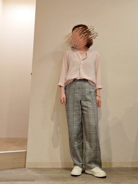 「パシオスのアイテム（スラックス、グレー系）」を使った、R!◎N.さん（レディース・156cm）の春コーディネート