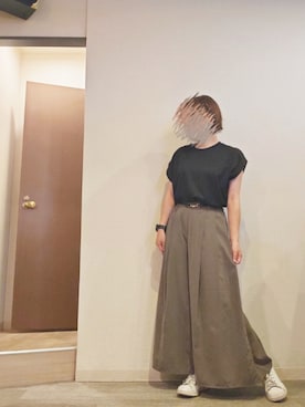 「黒」｜「アイテム（パンツ）」を使った、R!◎N.さん（レディース・156cm）の秋コーディネート
