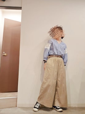 「アイテム（チノパンツ）」を使った、R!◎N.さん（レディース・156cm）の秋コーディネート