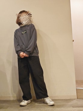 「しまむら（シマムラ）のアイテム（スウェット、ブラック系）」を使った、R!◎N.さん（レディース・156cm）の春コーディネート