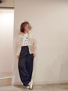 「アイテム（チノパンツ）」を使った、R!◎N.さん（レディース・156cm）の秋コーディネート