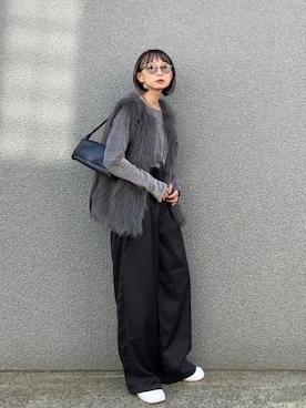 「アイテム（スニーカー）」を使った、SIZUさん（レディース・156cm）の秋コーディネート