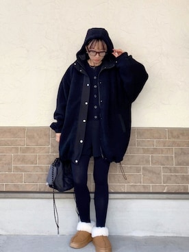 「アイテム（トートバッグ）」を使った、SIZUさん（レディース・156cm）の冬コーディネート