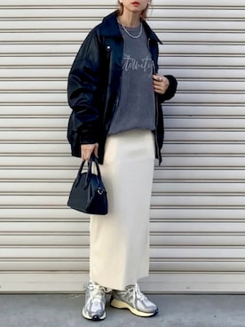 「HALEY PESCA（ヘーリーペスカ）のアイテム（ブルゾン）」を使った、SIZUさん（レディース・156cm）の秋コーディネート