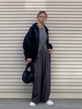 「tiptop（ティップトップ）のアイテム（ブルゾン）」を使った、SIZUさん（レディース・156cm）の冬コーディネート