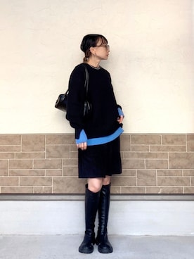 「pocket（ポケット）のアイテム」を使った、SIZUさん（レディース・156cm）の冬コーディネート