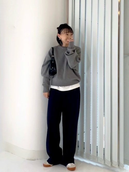 「HANNE（アン）のミニマルビーズネックレス（ネックレス）」を使った、SIZUさん（レディース・156cm）の冬コーディネート