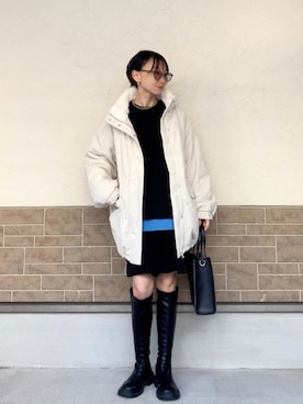 「pocket（ポケット）のアイテム」を使った、SIZUさん（レディース・156cm）の冬コーディネート