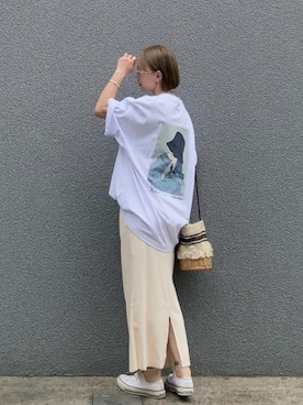 「CONVERSE（コンバース）のアイテム（シューズ）」を使った、SIZUさん（レディース・156cm）の夏コーディネート