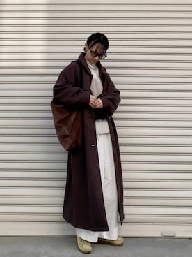 「アイテム（ステンカラーコート）」を使った、SIZUさん（レディース・156cm）の秋コーディネート
