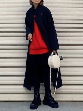 「Auntie Rosa Holiday（アンティローザホリデー）のアイテム（ニット/セーター）」を使った、SIZUさん（レディース・156cm）の冬コーディネート