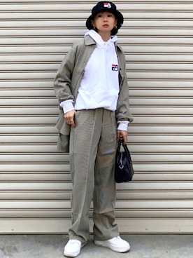 「GRL（グレイル）のアイテム（スウェット）」を使った、SIZUさん（レディース・156cm）の春コーディネート