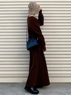 「COLOR TOKYO ACCESSORIES（カラートウキョウアクセサリー）のアイテム」を使った、SIZUさん（レディース・156cm）の冬コーディネート