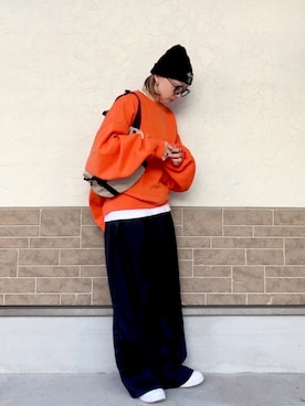 「アイテム（スウェット）」を使った、SIZUさん（レディース・156cm）の秋コーディネート