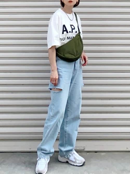 パンツ デニム ジーンズ 【2サイズ展開】サイドダメージデニムパンツ 