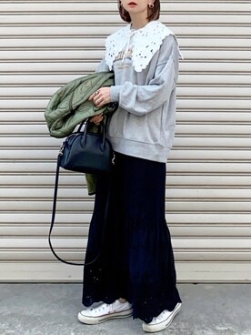 「Simplicite（サンプリシテ）のアイテム」を使った、SIZUさん（レディース・156cm）の春コーディネート