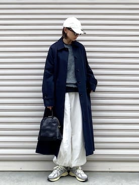 「アイテム（デニムパンツ、ホワイト系）」を使った、SIZUさん（レディース・156cm）の秋コーディネート