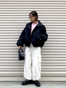 「Ungrid（アングリッド）のアイテム（ボストンバッグ）」を使った、SIZUさん（レディース・156cm）の秋コーディネート