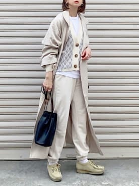 「GRL（グレイル）のアイテム（トレンチコート）」を使った、SIZUさん（レディース・156cm）の春コーディネート