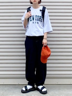 「Libra Cue（リブラ キュー）のアイテム（パンツ）」を使った、SIZUさん（レディース・156cm）の夏コーディネート