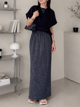 「アイテム（フェイスパウダー）」を使った、SIZUさん（レディース・156cm）の夏コーディネート