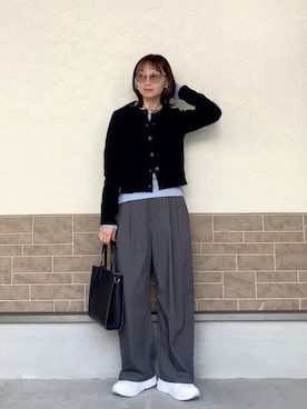 「GIUNON（ジウノン）のアイテム」を使った、SIZUさん（レディース・156cm）の冬コーディネート