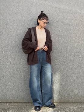 「アイテム（サングラス）」を使った、SIZUさん（レディース・156cm）の秋コーディネート