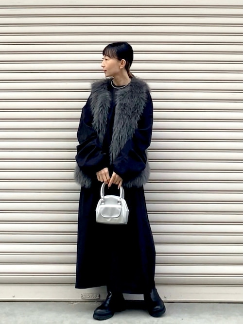 「tiptop（ティップトップ）の【2サイズ展開】アソートショートブーツ（ブーツ）」を使った、SIZUさん（レディース・156cm）の冬コーディネート