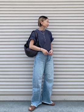 「大人カジュアルコーデ」｜SIZUさん（レディース・156cm）の夏コーディネート