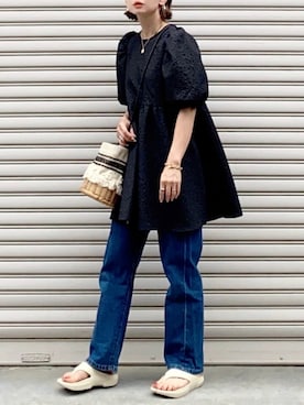 「BEAUTY&YOUTH UNITED ARROWS（ビューティーアンドユースユナイテッドアローズ）のアイテム（ピアス（両耳用））」を使った、SIZUさん（レディース・156cm）の夏コーディネート