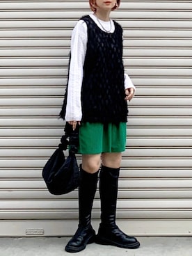「Lilysilk(リリーシルク)のアイテム」を使った、SIZUさん(レディース・156cm)の秋コーディネート