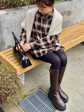 「Aunely（オーネリー）のアイテム（トップス）」を使った、SIZUさん（レディース・156cm）の冬コーディネート