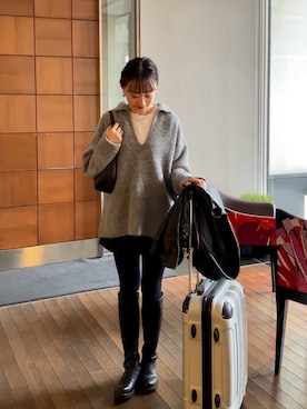 「アイテム（ベースメイク）」を使った、SIZUさん（レディース・156cm）の冬コーディネート