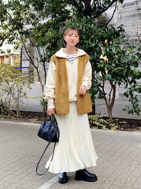「Simplicite（サンプリシテ）のアイテム」を使った、SIZUさん（レディース・156cm）の冬コーディネート
