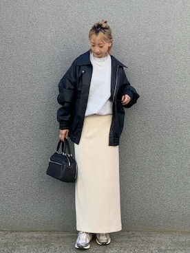 「tiptop（ティップトップ）のアイテム（ブルゾン）」を使った、SIZUさん（レディース・156cm）の秋コーディネート