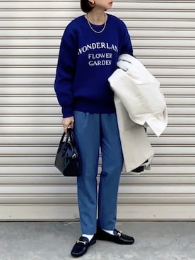 「reca（レカ）のアイテム（スラックス）」を使った、SIZUさん（レディース・156cm）の冬コーディネート