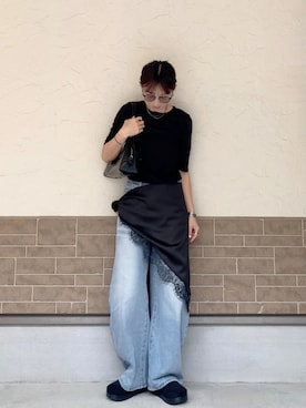 「un/neu（アンノイ）のアイテム」を使った、SIZUさん（レディース・156cm）の春コーディネート