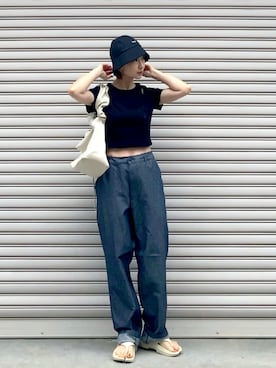 「Chick（チック）のアイテム（帽子）」を使った、SIZUさん（レディース・156cm）の春コーディネート
